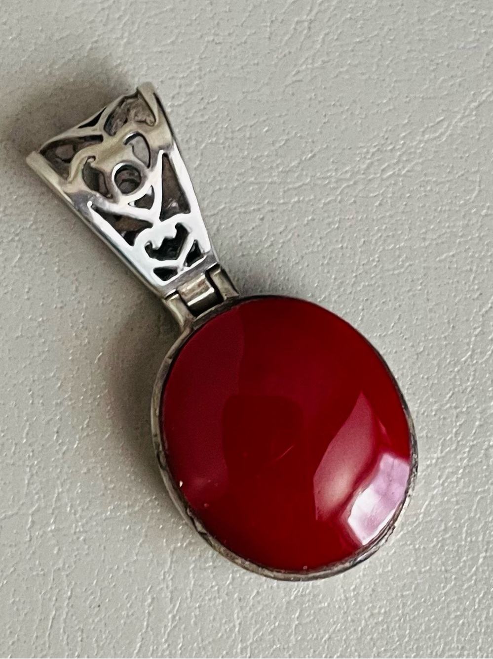 Silpada Sterling Silver Red Oval Pendant